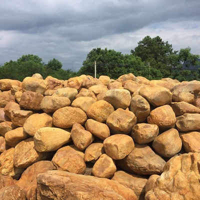 吨位黄蜡石图 园林常用石材 景观绿化黄蜡石